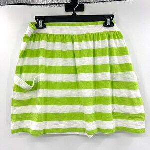 Aeropostale Y2K Green White Striped Cotton Pull On Skirt Women's XL